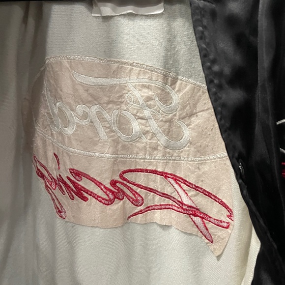 Ford Racing Men's Medium Satin Jacket Snap Button Up Black USA Made vintage - Picture 7 of 10